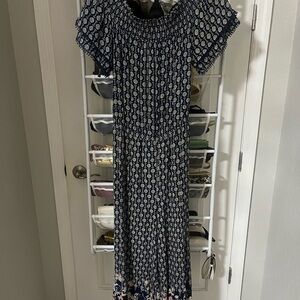 Xhilaration Blue and White romper